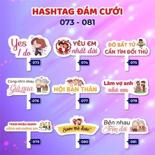 Bảng hashtag cầm tay chụp hình đám cưới