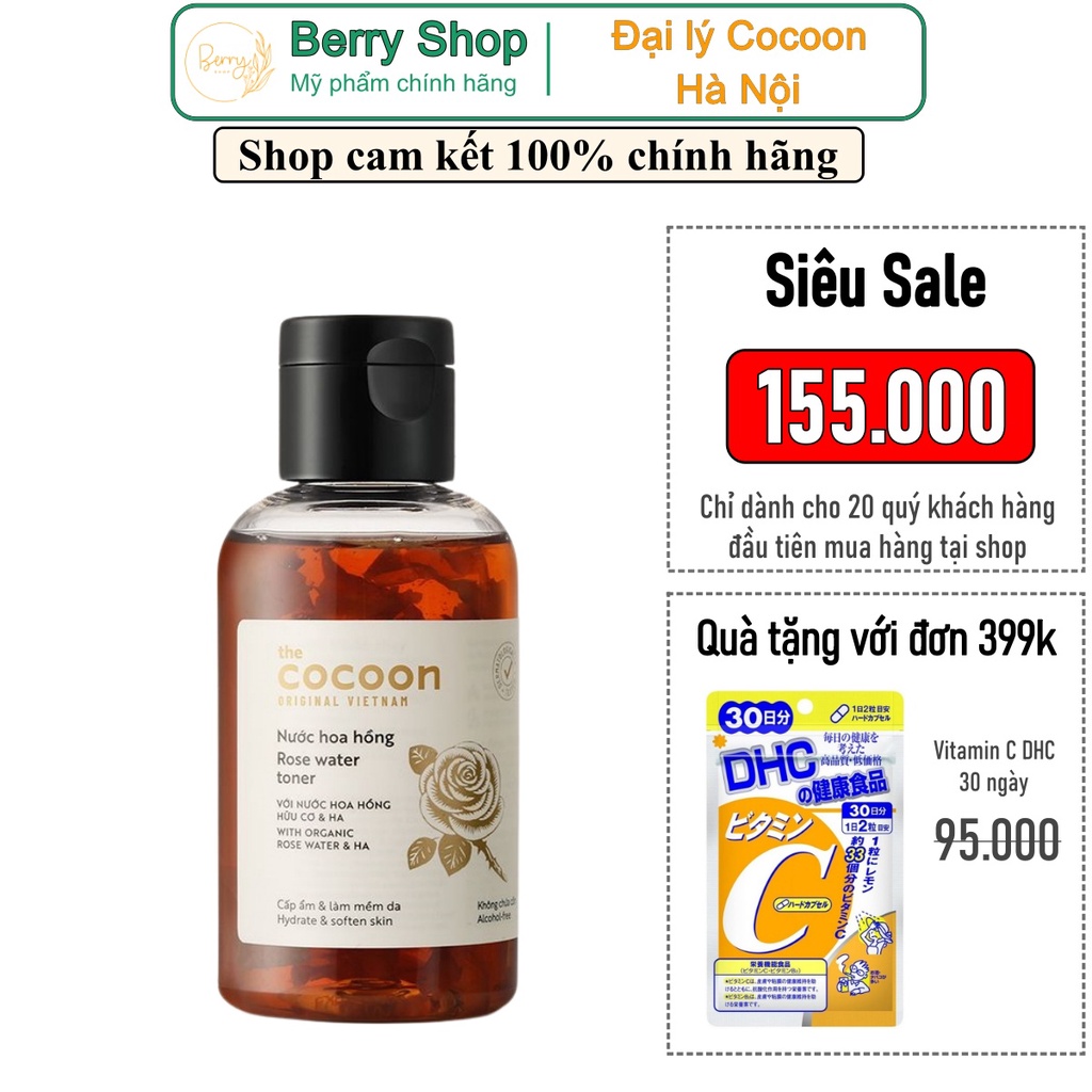 Toner hoa hồng Cocoon 140ml dành cho da khô