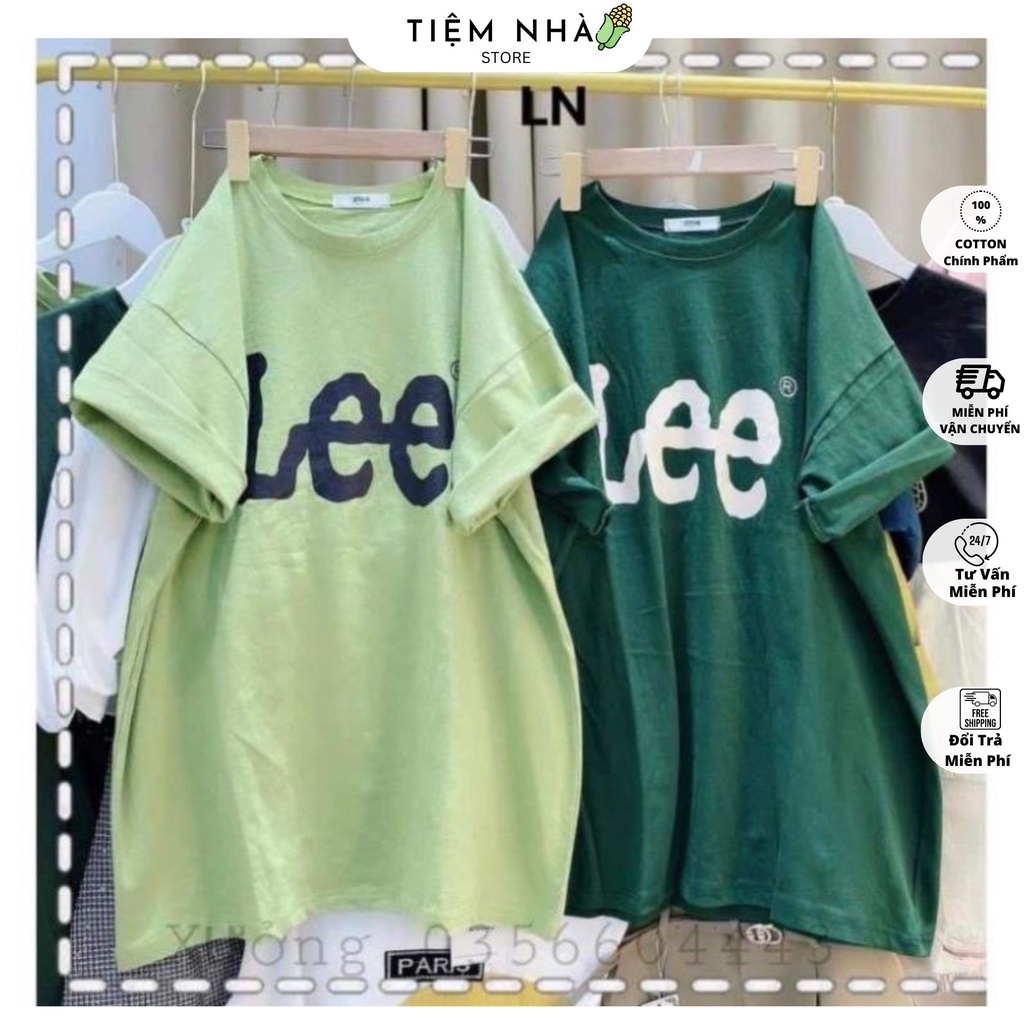 Áo Thun Phông Cotton 3158 Nam Nữ Form Rộng Unisex Chất Cotton Khô In Chữ Lee
