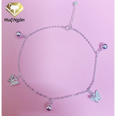 Lắc chân bạc Ý 925 Huệ Ngân-Uyên ương Hồ điệp RYBJ50004