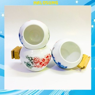 Combo 3 cóng sứ chào mào Halosung cóng cho chim ăn phụ kiện lồng chim PK94