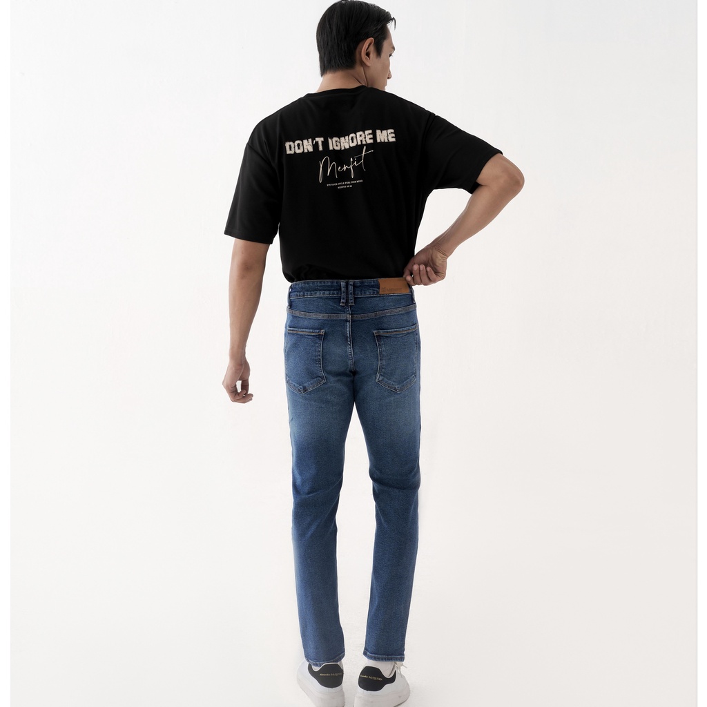 Quần jean dài rách MENFIT Slimfit nam xanh cao cấp chất denim co giãn nhẹ 2 chiều, chuẩn form, thời trang