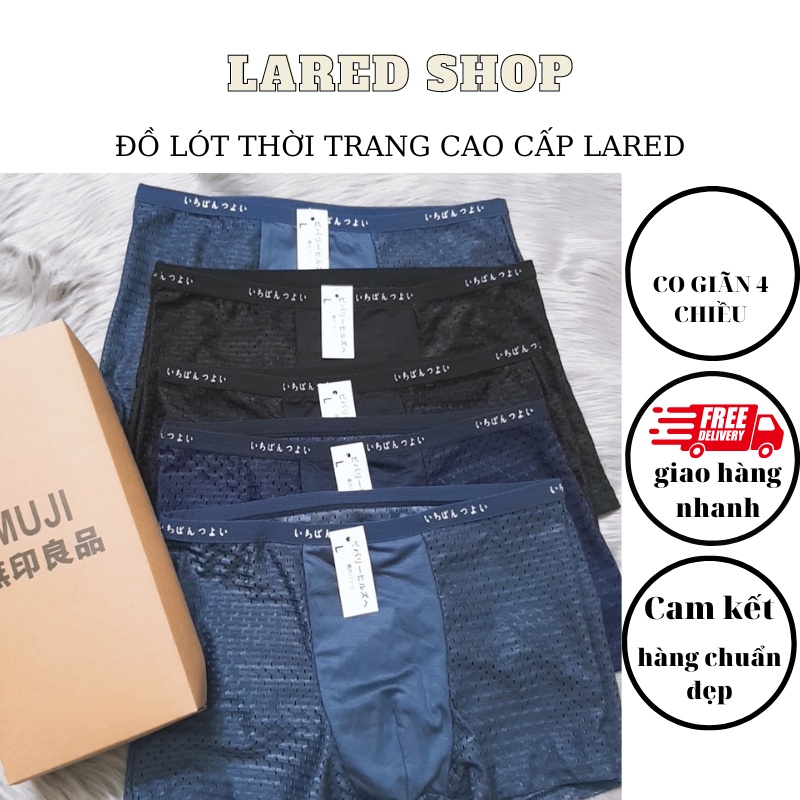 Combo 4 Chiếc Quần Lót Nam LARED Thông Hơi Cao Cấp ❤️ Quần Sịp Nam Đùi Boxer Lưới Thoáng Khí Xuất Nhật Men LL33