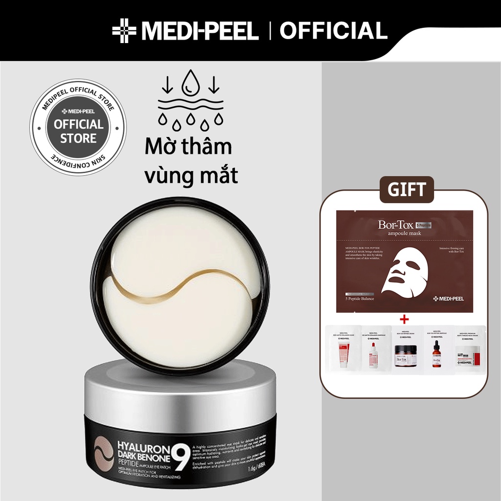 Medi-Peel Hộp 60 mặt nạ MEDIPEEL tinh chất Hyaluron Dark Benone Peptide 9 làm mờ thâm và sáng da ngăn ngừa lão hóa 1.6g