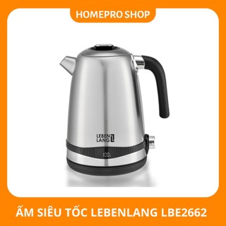 Ấm đun siêu tốc lebenlang lbe2662 đức, bằng inox 1.7 lít, công suất 2200w