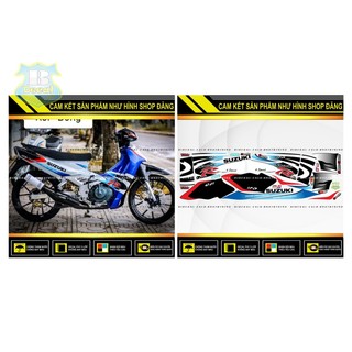 TEM RỜI SPORT SATRIA 2000 CHẾ TRẮNG XANH