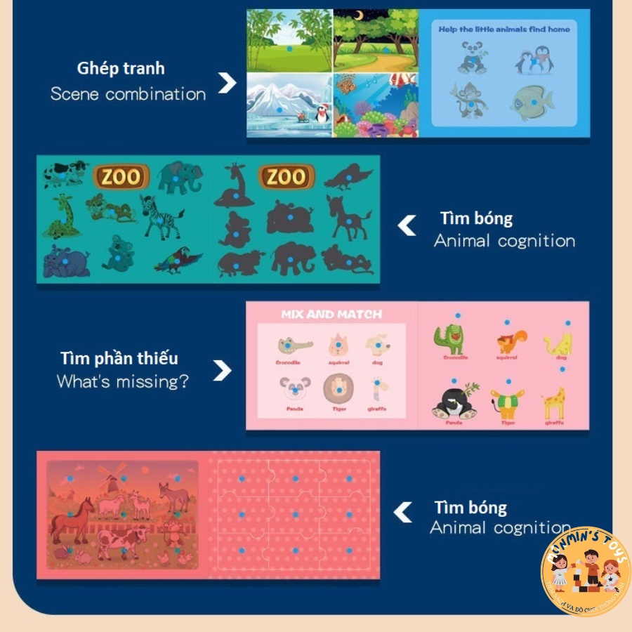 Sách Bóc Dán Thông Minh Nhiều Chủ Đề Cho Bé_Sách Dán Hình Cho Bé_Học Liệu Montessori