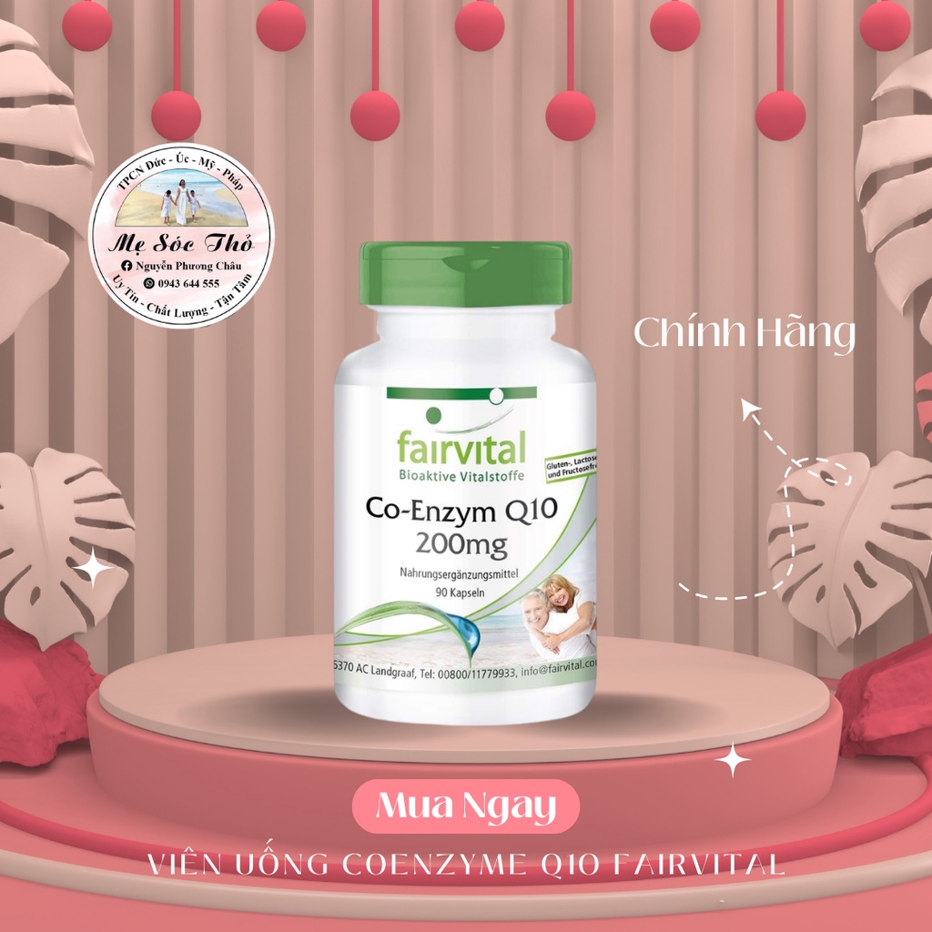 Viên uống Coenzyme Q10 Fairvital - Trẻ Hoá Trứng 200mg 90 viên - nguyenphuongchau