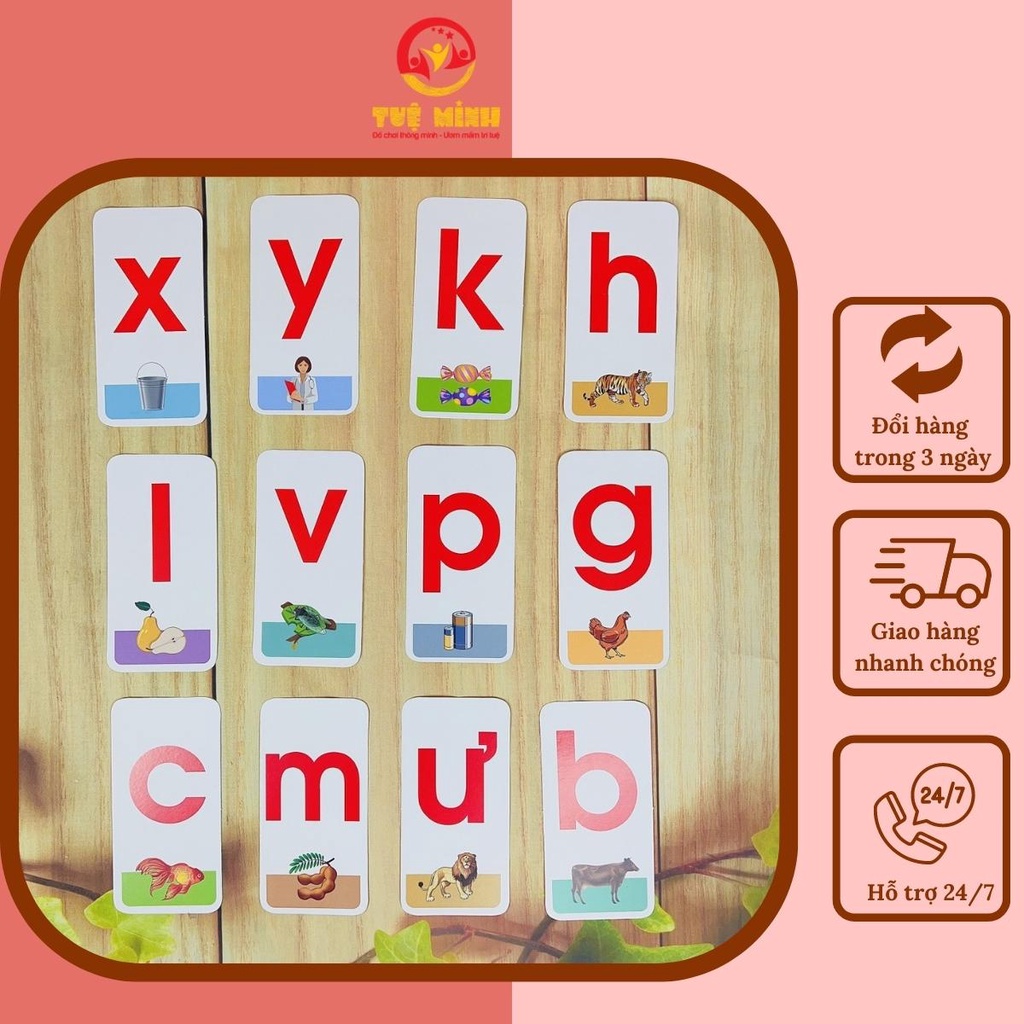 Thẻ Chữ_Bộ 40 Thẻ Học Chữ Cái Và Số Cho Bé