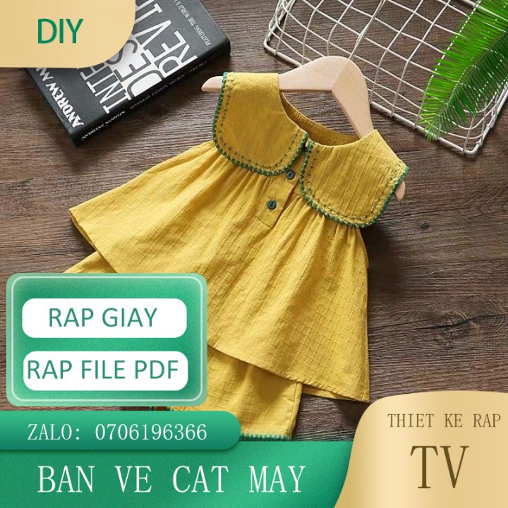 Rập Giấy Cắt May mẫu đồ bộ Cho Bé DB73 (1-10 tuổi) - KHÔNG PHẢI QUẦN ÁO