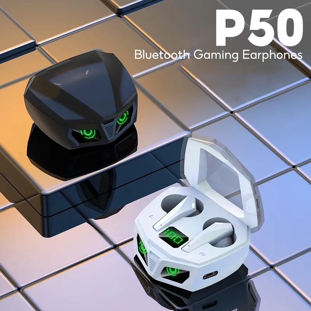Tai nghe chơi game LENOVO P50 TWS Bluetooth không dây rảnh tay độ trễ thấp âm thanh nổi HD có mic/ đèn RGB