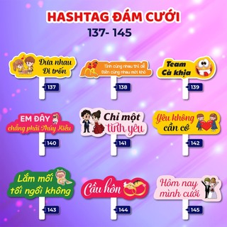 Bảng hashtag cầm tay chụp hình đám cưới