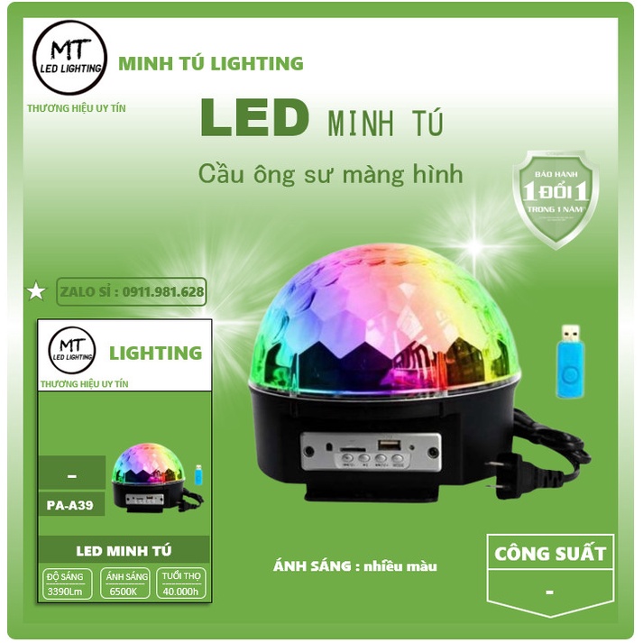 Đèn nháy theo nhạc led cầu mini, đèn bar chớp nhiều màu đẳng cấp có điều khiển từ xa - BH 12 tháng