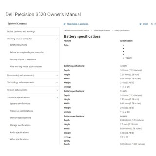 Pin dell Precision 3520