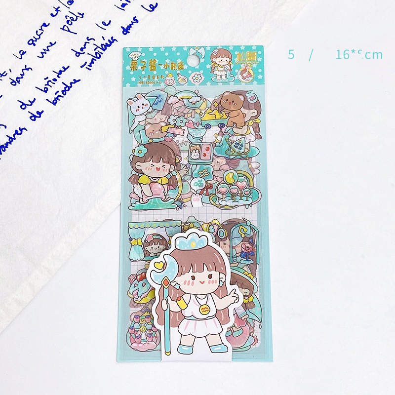 Set 5 Tấm Sticker Cung Hoàng Đạo, Gói Nhãn Dán Trang Trí Phụ Kiện 16x8cm