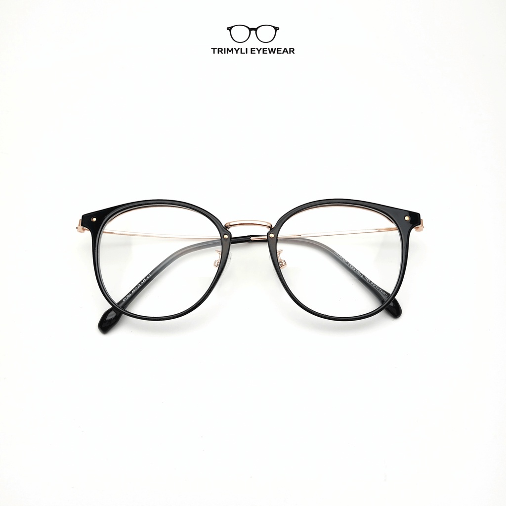 Gọng kính kim loại nhựa thời trang trẻ trung màu xanh Trimyli Eyewear 01260