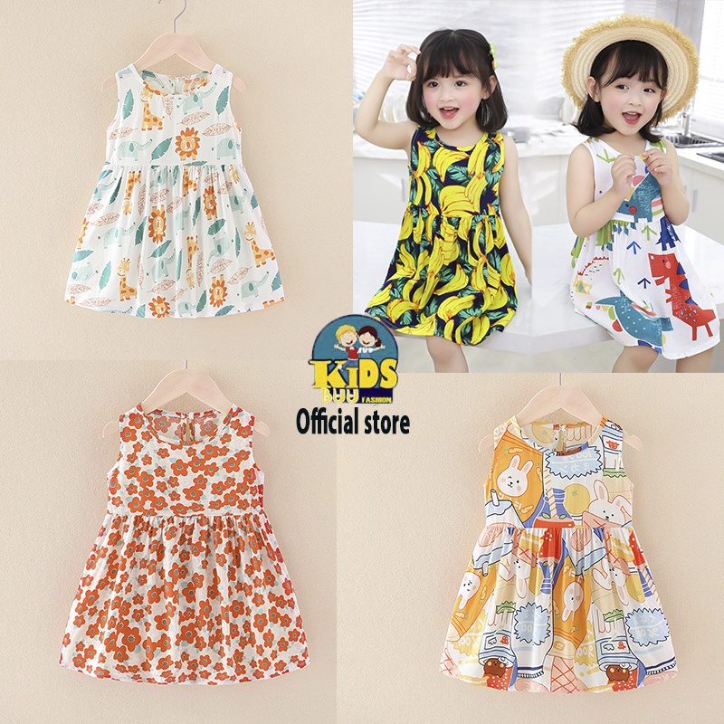 Váy bé gái mùa hè/Đầm bé gái họa tiết xinh xắn 10 mẫu váy, vải lanh lụa mặc cực mát cho bé