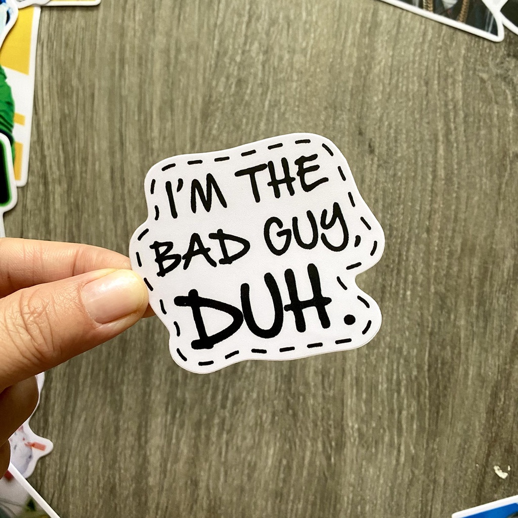 Billie Eilish sticker dán nón bảo hiểm, dán xe, tem dán đàn guitar, xe cub hình dán, tem dán chống nước trang trí