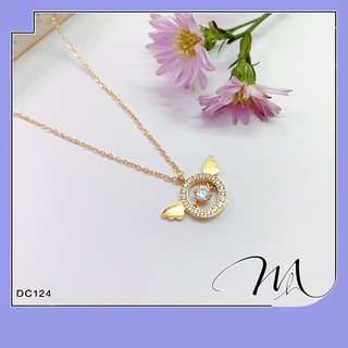 Dây chuyền nữ mặt tròn cánh thiên thần dễ thương Titan không gỉ - Măng's House DC124