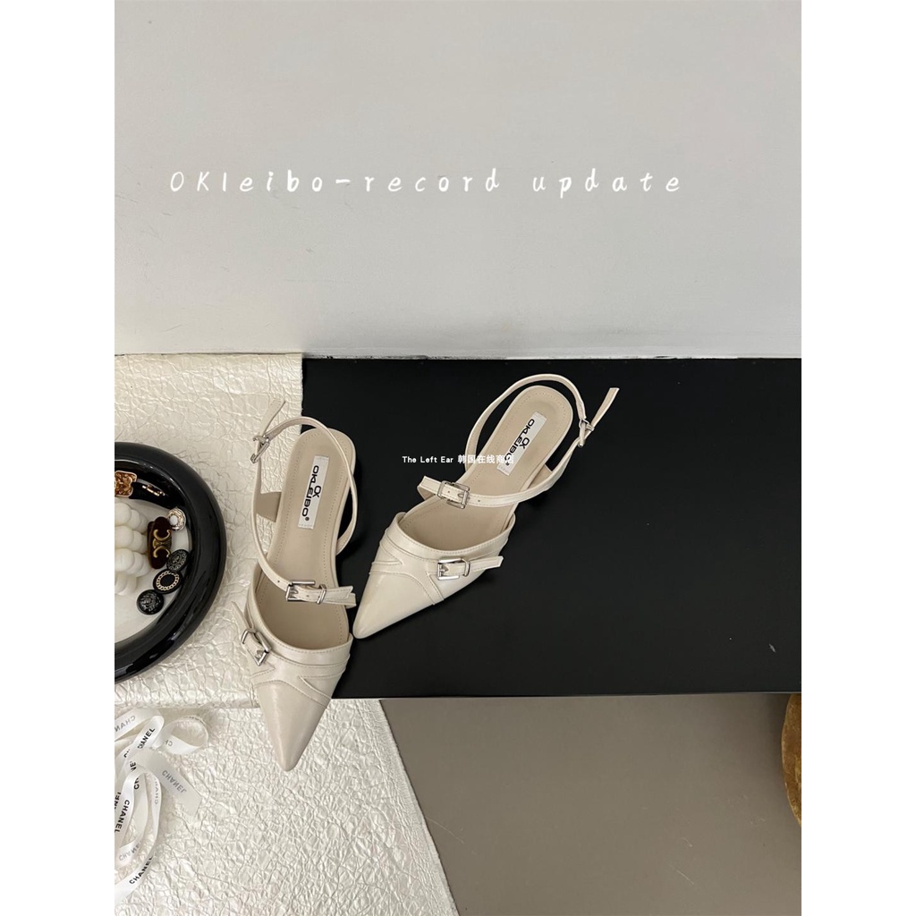 Giày Sandal Mũi Nhọn Thời Trang Xuân Hè 2023 Phong Cách Retro Dành Cho Nữ