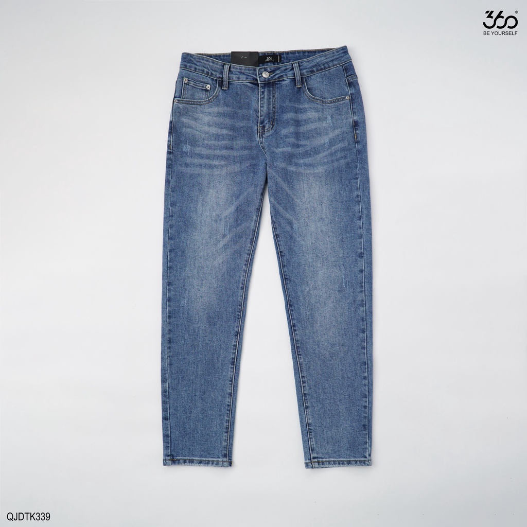 Quần jean nam màu xanh navy trẻ trung thương hiệu 360 Boutique chất liệu dày dặn - QJDTK339