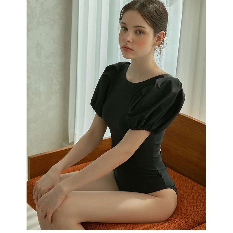 Bikini đồ bơi nữ 1 mảnh cộc tay nơ lưng