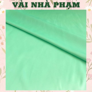 Phi lụa mờ xanh lá pastel/seafoam-khổ 1.5m-vải nhà phạm