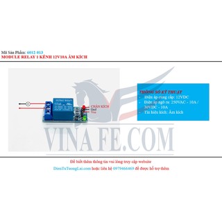 Mạch Relay 1 kênh 12V (Âm Kích)