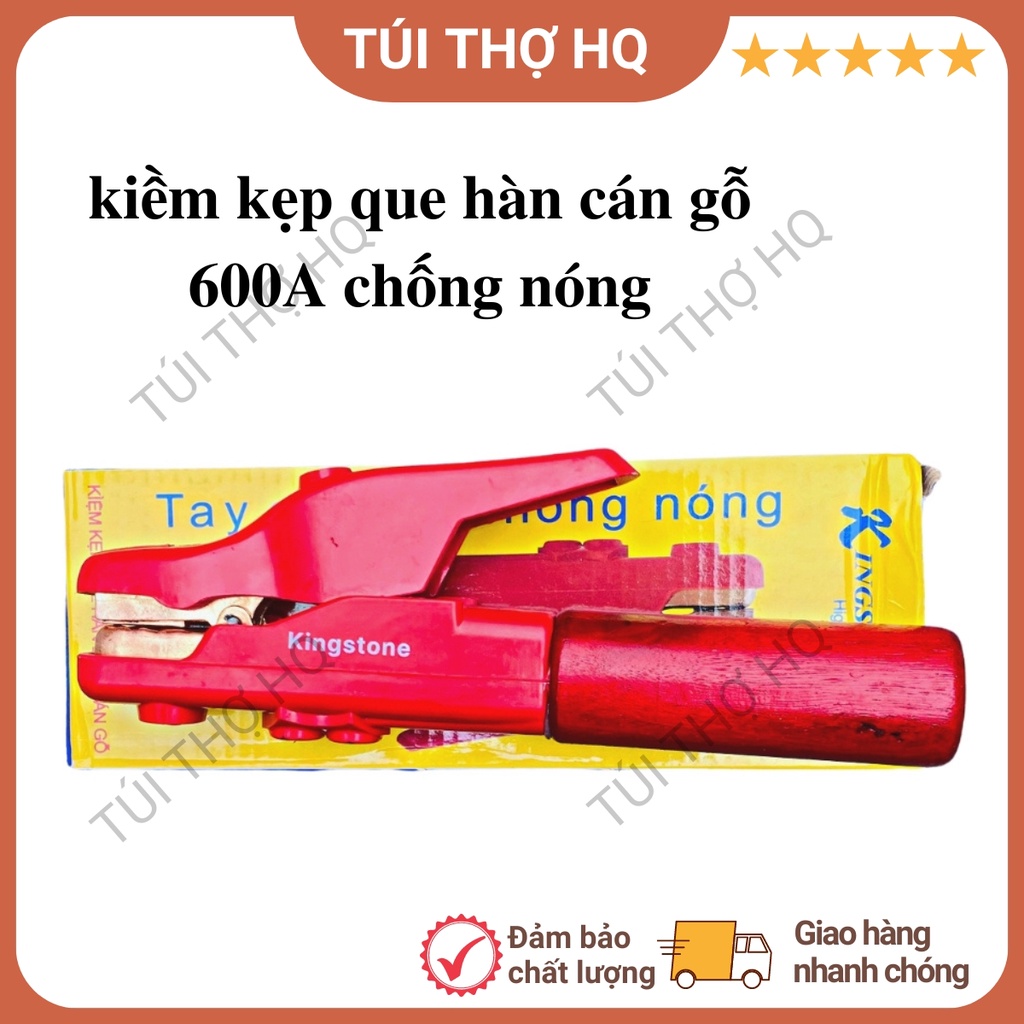 Kìm hàn, kềm hàn, kẹp que hàn 600A hàng KINGTONE cán gỗ chịu nhiệt chống nóng - Túi Thợ HQ