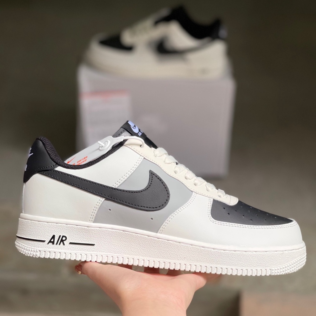 Giày _Nike Air Force 1 mũi đen nam nữ, giày AF1 White Black bản S.Cấp Trung full phụ kiện