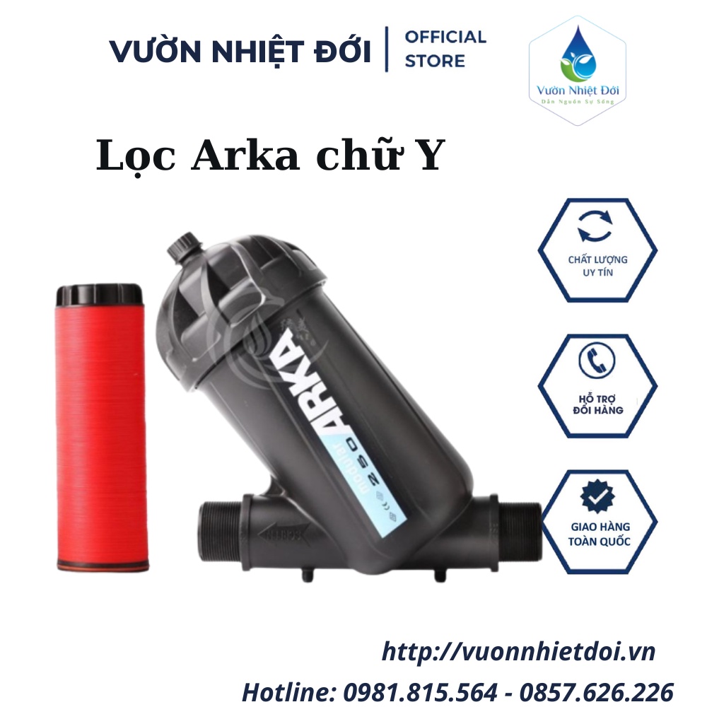 Lọc Arka Lọc Cặn Bẩn - Tưới Nhỏ Giọt Kiểu Chữ Y Phi 34 - 42 - 49 - 60mm Kiểu Mới - BH 12 Tháng