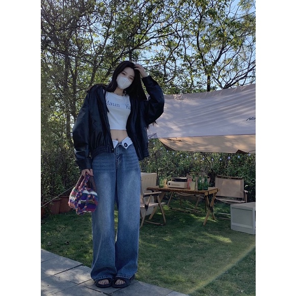 Varvet Quần Jeans Siêu Dài Trễ Hông Khoe Body Cá Tính Ống Rộng Phong Các Thời Trang