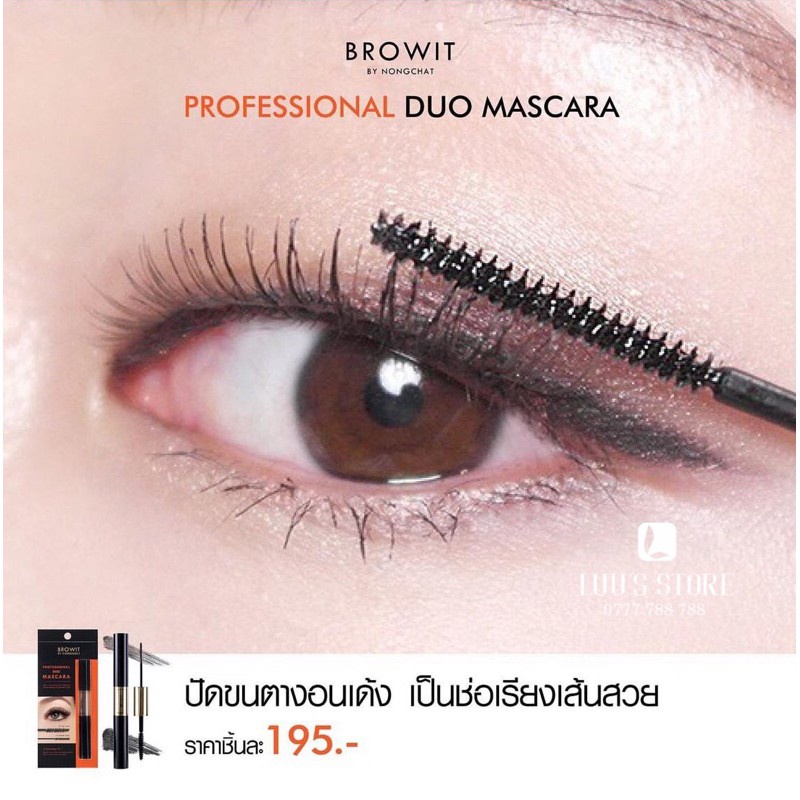 Mascara chuốt mi 2 Đầu NongChat Browit Thái Lan lâu trôi, làm dày, dài cong mi, chuyên dụng cho makeup