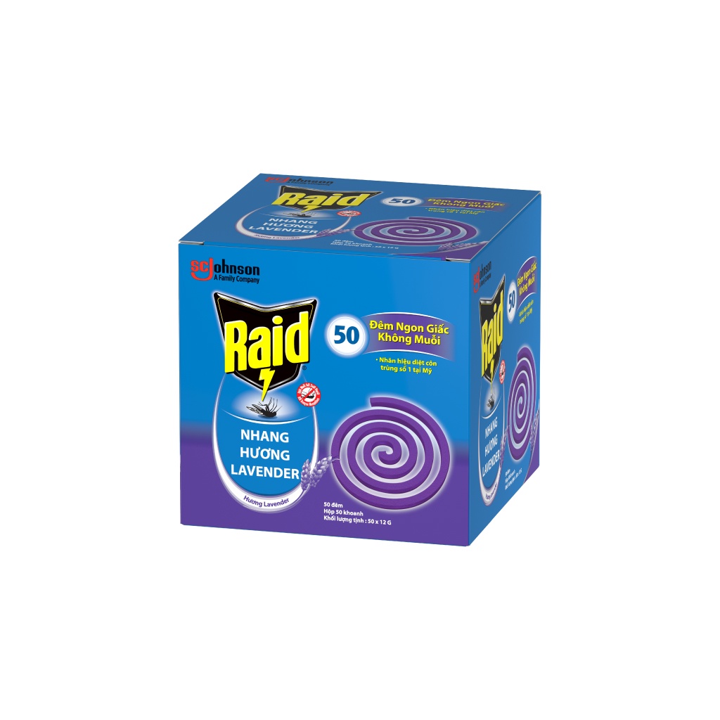 RAID Nhang diệt muỗi Hương Lavender - 50 khoanh