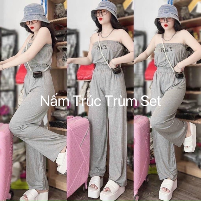 Jumpsuit nữ ống rộng cotton lụa loại 1 bao mát lạnh cho nàng