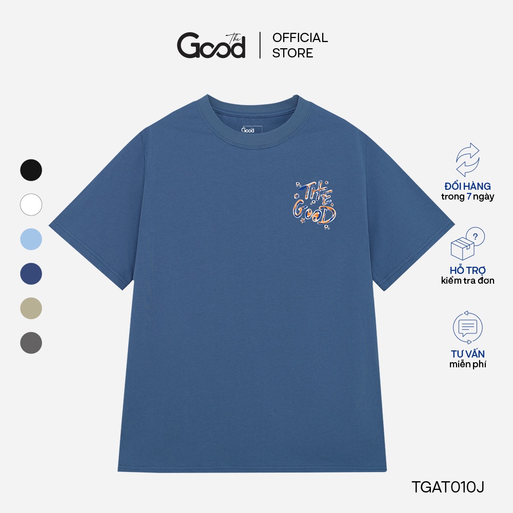 Áo Phông THE GOOD Hình Trơn Basic In Chữ, Áo Thun 15 Màu Chất Liệu Cotton Dễ Phối Đồ