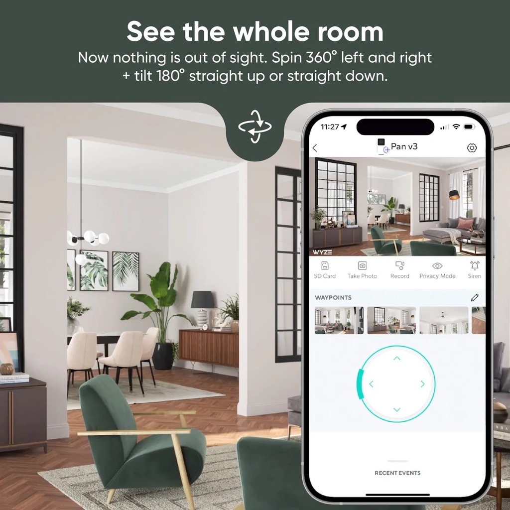 Wyze Cam Pan v3, camera xoay 360° trong nhà &amp; ngoài trời