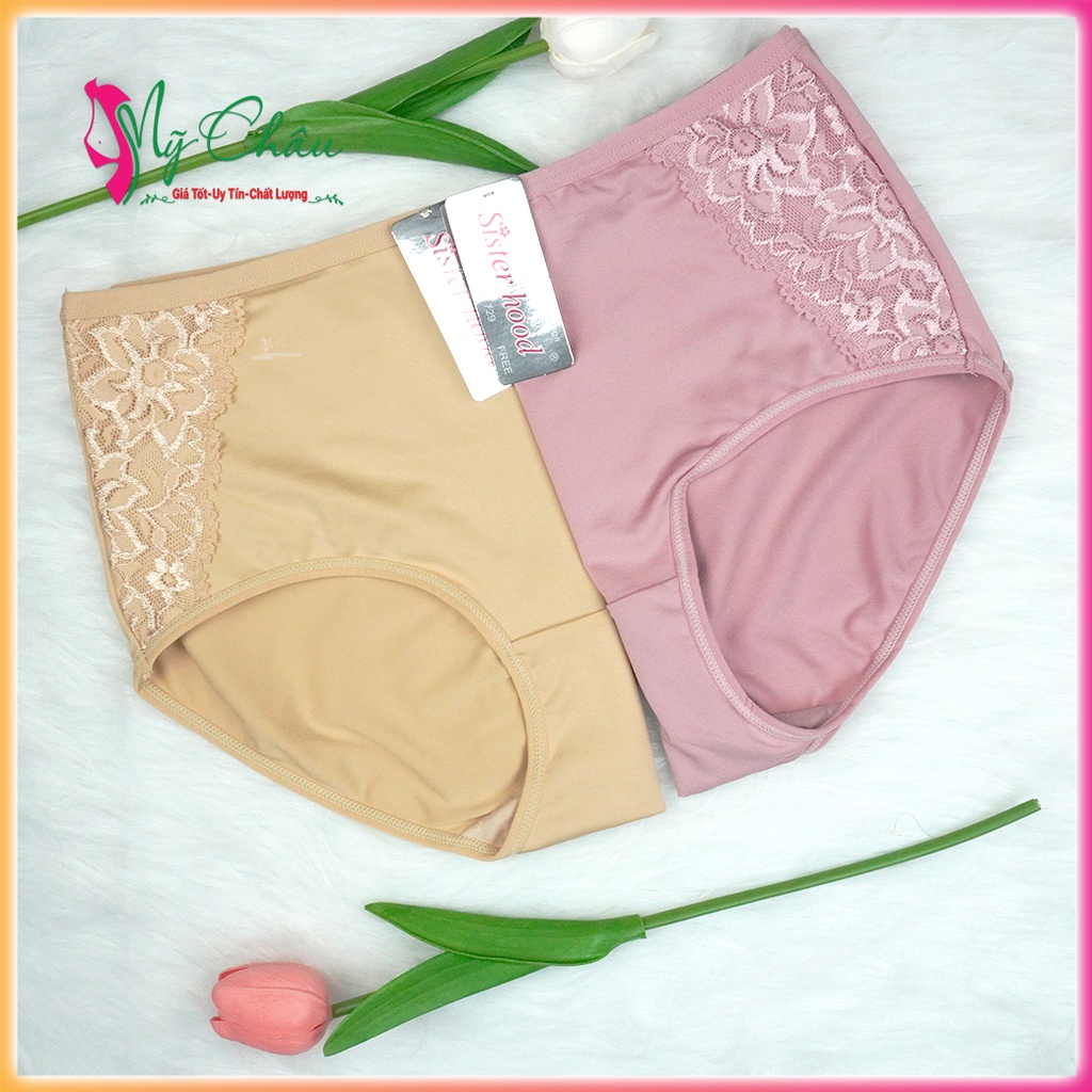 Quần Lót Bigsize Nữ Thái Lan Thun Lạnh Phối Ren Bên Hông Cạp Cao Siêu Bền Sisterhood 729, Mỹ Châu Shop