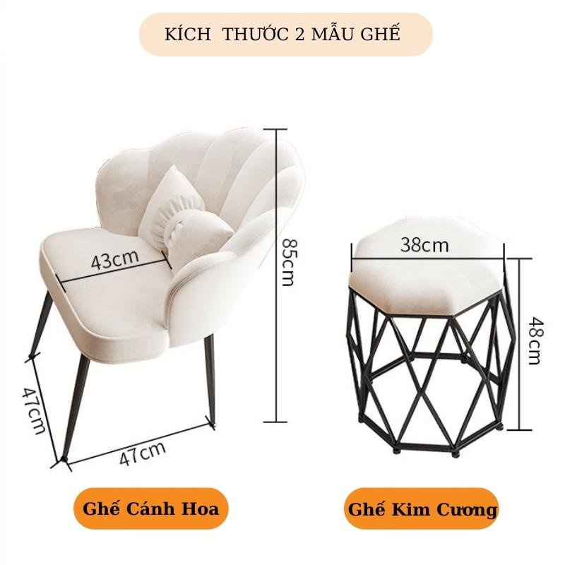 Bàn trang điểm LUXURY kèm gương đèn Led cảm ứng hiện đại, bàn phấn có tủ và ngăn kéo, kèm loa bluetooth sặc không dây
