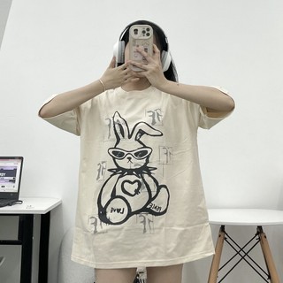 Áo thun cotton in "Thỏ PEACE" (ảnh thật shop tự chụp)