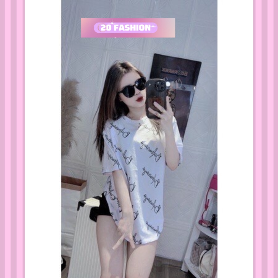Áo thun tay lỡ hoạ tiết chữ balenciaga chất cotton đẹp, áo phông cộc tay thời trang trẻ trung, sang chảnh