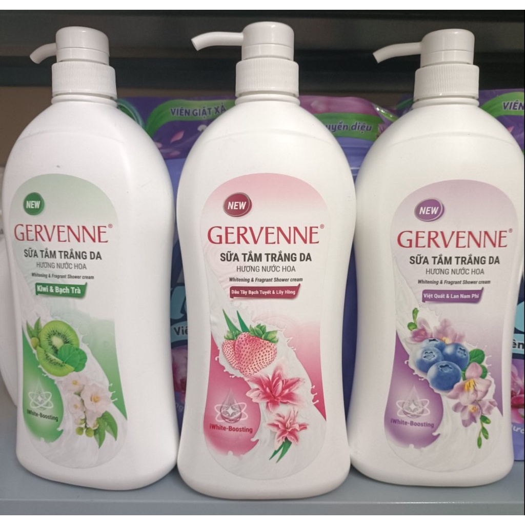 Gervenne - Sữa tắm trắng da 900g - 3 mùi