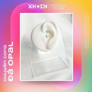 (1 Chiếc) Khuyên cong 8mm - Đá Opal - Khoen Store