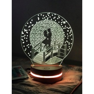 Đèn ngủ 3d -16 màu - đèn ngủ 3d - đèn trang trí nhiều mầu siêu xinh- đầu cắm usb