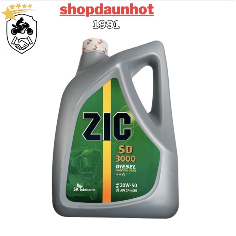 Nhớt oto Zic Sd 3000, 6l Hàn Quốc cho động cơ DIESEL 20W50