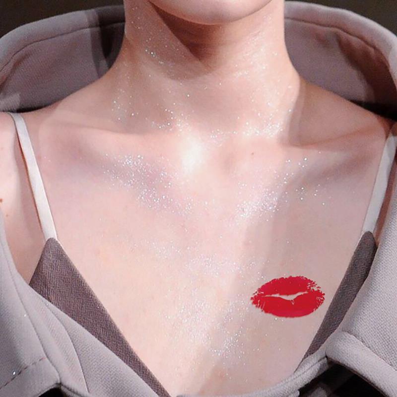 Miếng dán hình xăm chống nước nam nữ bền lâu môi gợi cảm in môi đỏ xương đòn ins gió Hàn Quốc vĩnh viễn