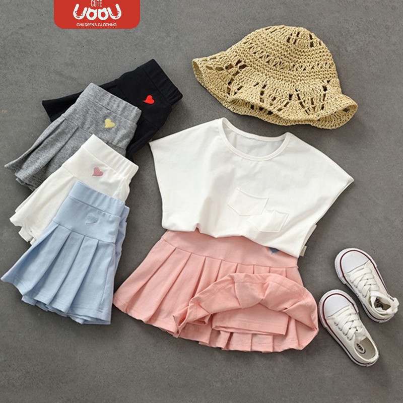Sun baby Quần Váy Thời Trang Hè 2023 Phong Cách Hàn Quốc Cho Bé Gái