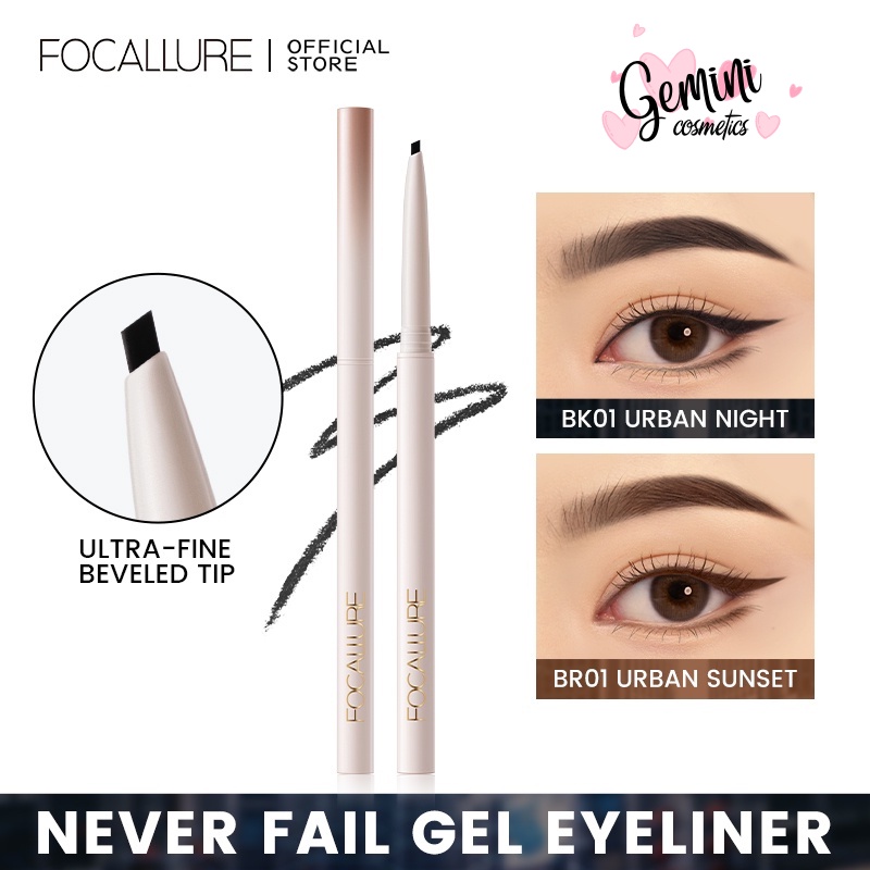 Bút Kẻ Bọng Mắt Mi Dưới Chân Lông Mày Phẩy Sợi 4d Eyeliner Dạng Gel Siêu Mảnh Focallure Nam Chống Nước Không Trôi Lem