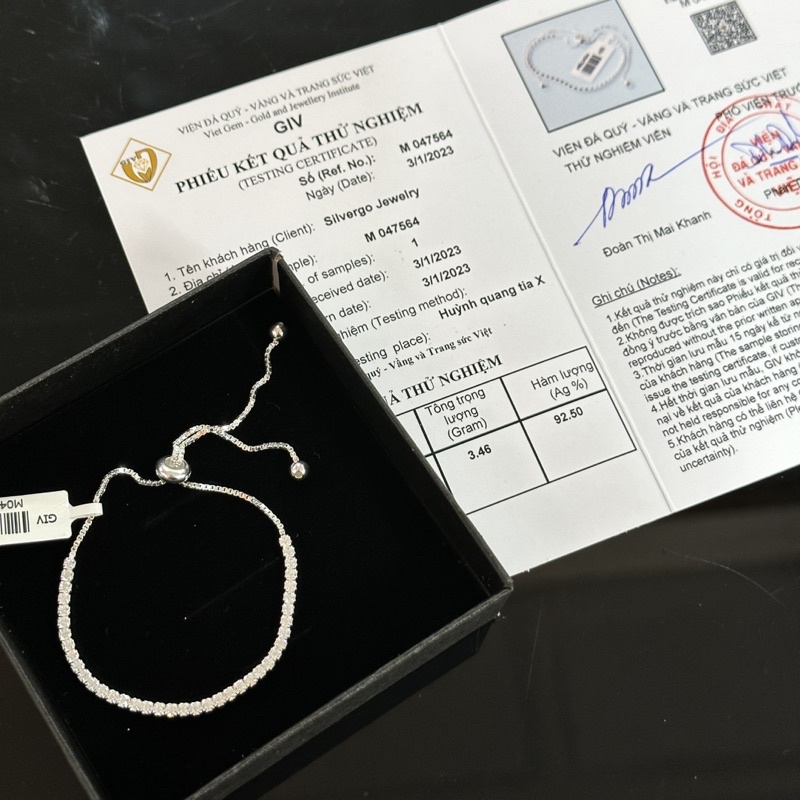 Vòng tay bạc nữ vòng tay dải đá
