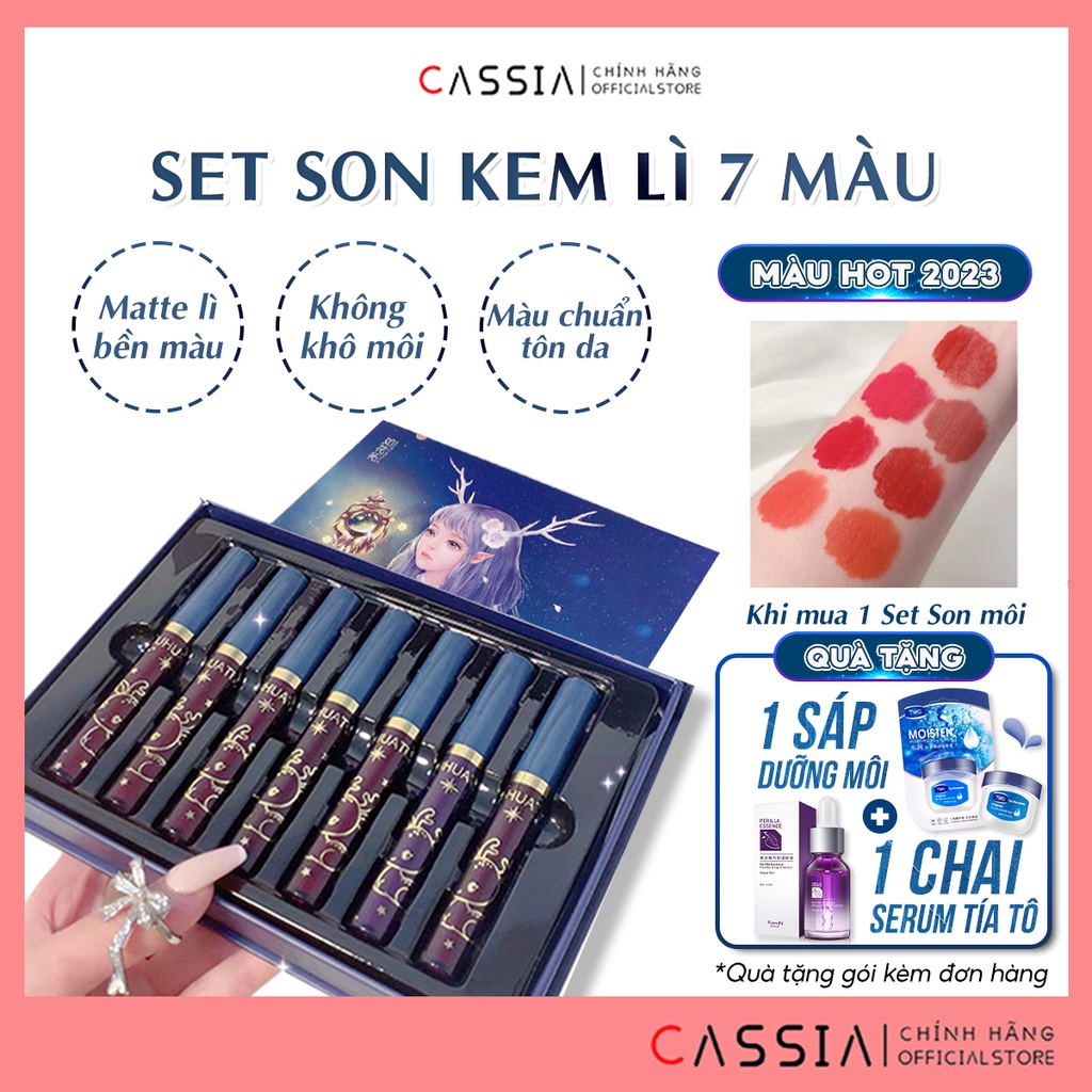 Set Son Nội địa Trung, Son Kem Lì FULOVING 7 màu Chính Hãng Mịn Môi Lâu Trôi, Son dưỡng môi không khô môi